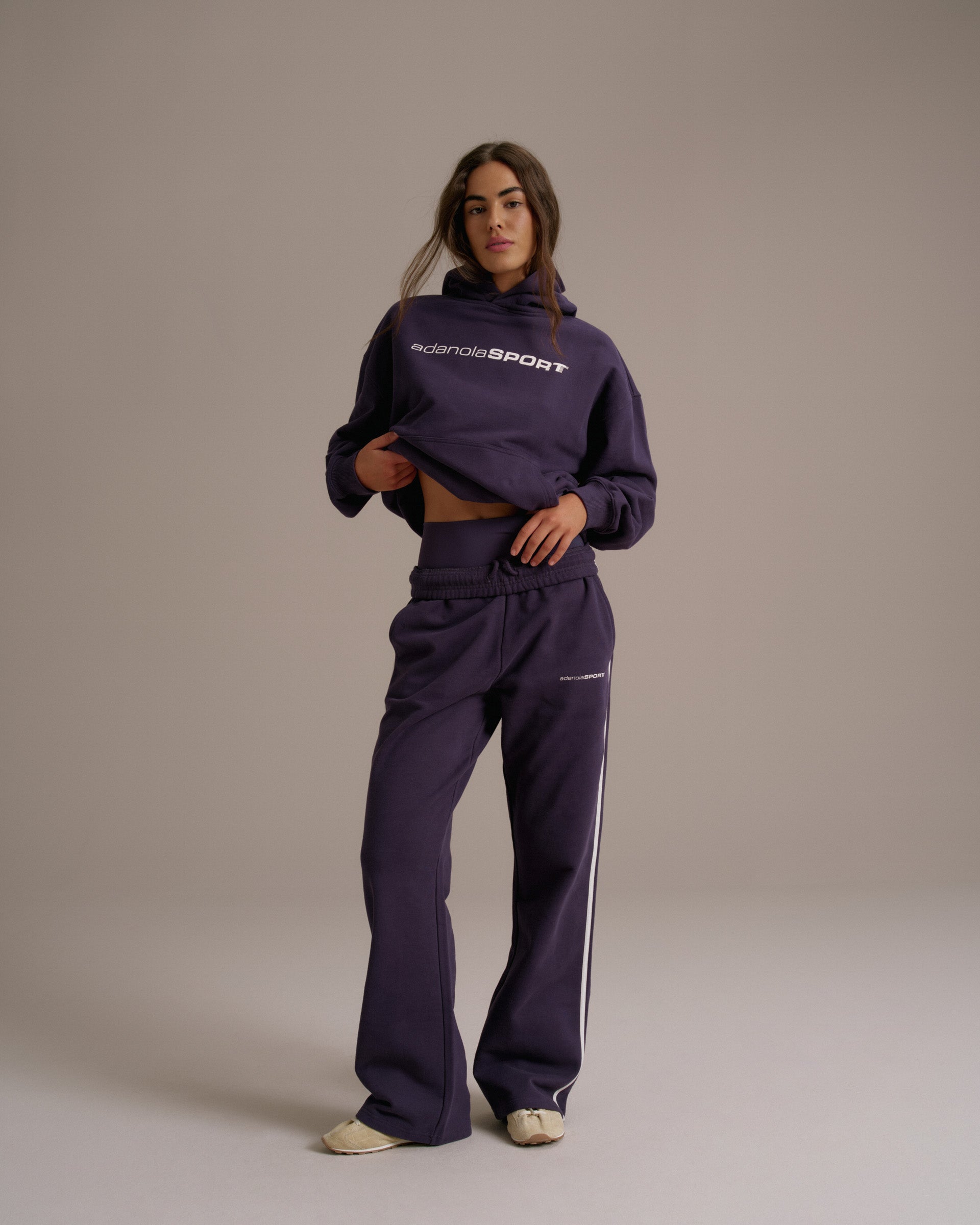 90s Sport Oversized Hoodie - Dark Plum