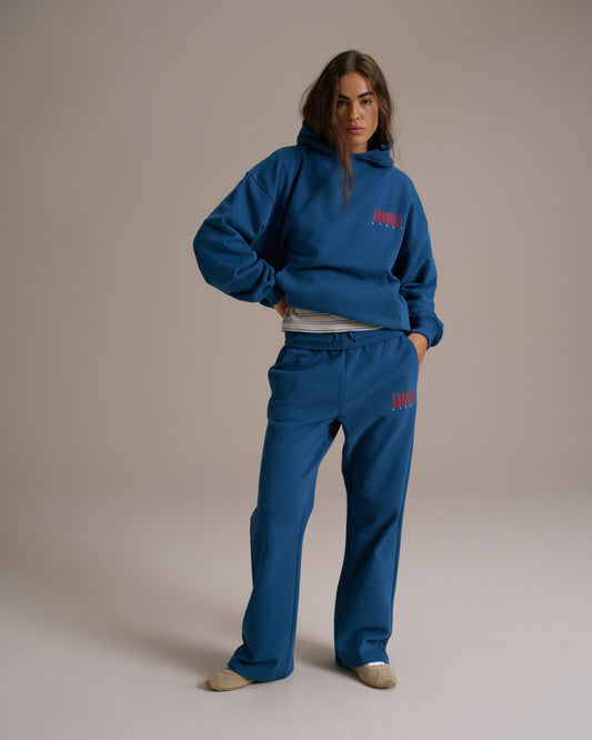 Sport Horizon Oversized Hoodie - Washed College Blue