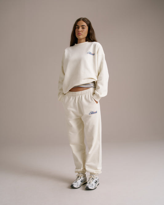 Varsity Collegiate Sweatpants - Marshmallow White