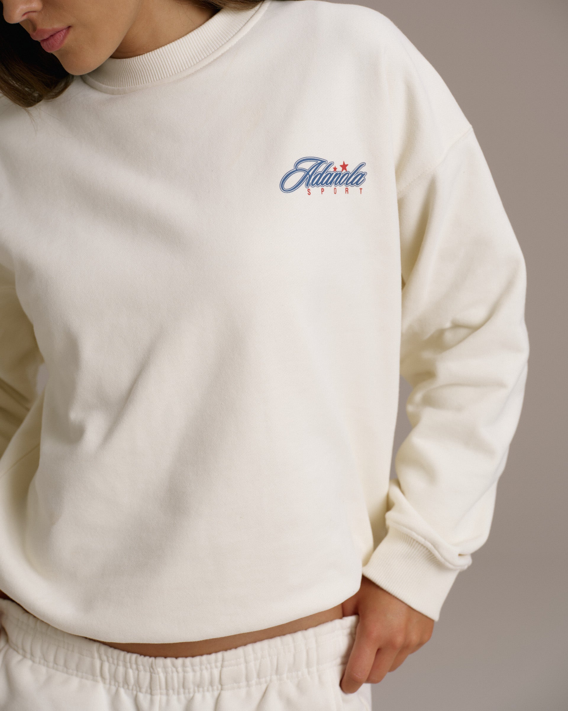 Varsity Collegiate Oversized Sweatshirt - Marshmallow White – Adanola