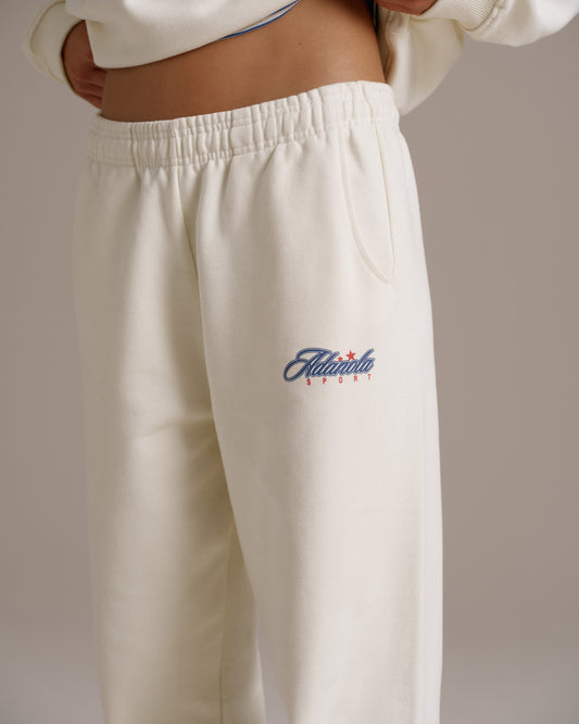 Varsity Collegiate Sweatpants - Marshmallow White