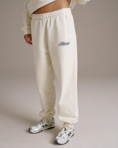 Varsity Collegiate Sweatpants - Marshmallow White