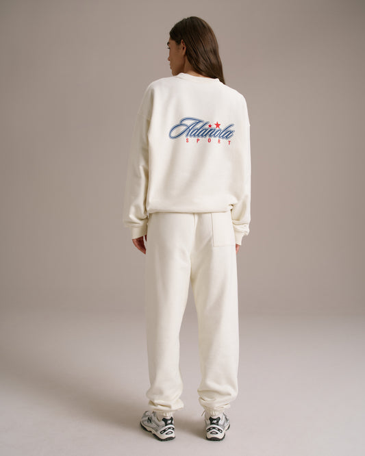 Varsity Collegiate Sweatpants - Marshmallow White