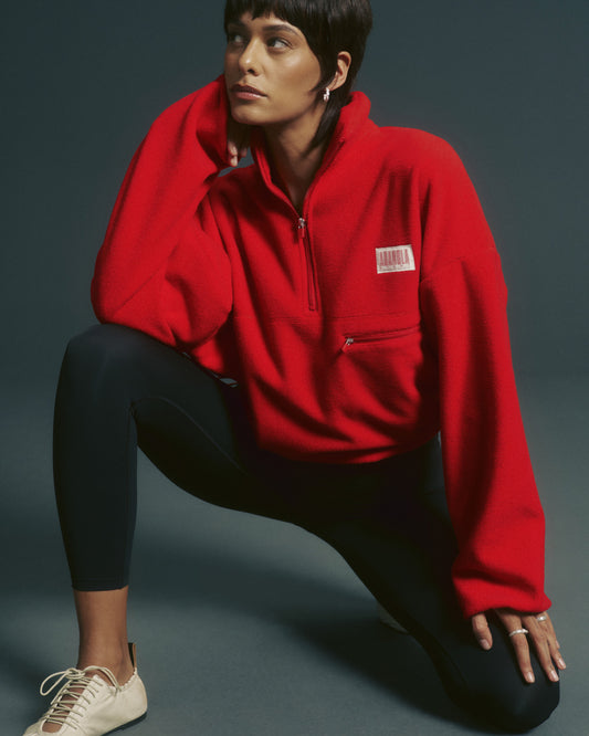 Quarter Zip Polar Fleece - Classic Red