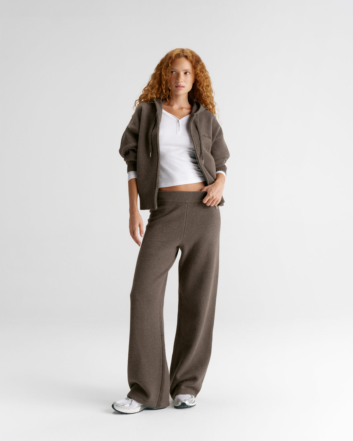 Knit Straight Leg Sweatpants - Cocoa Marl