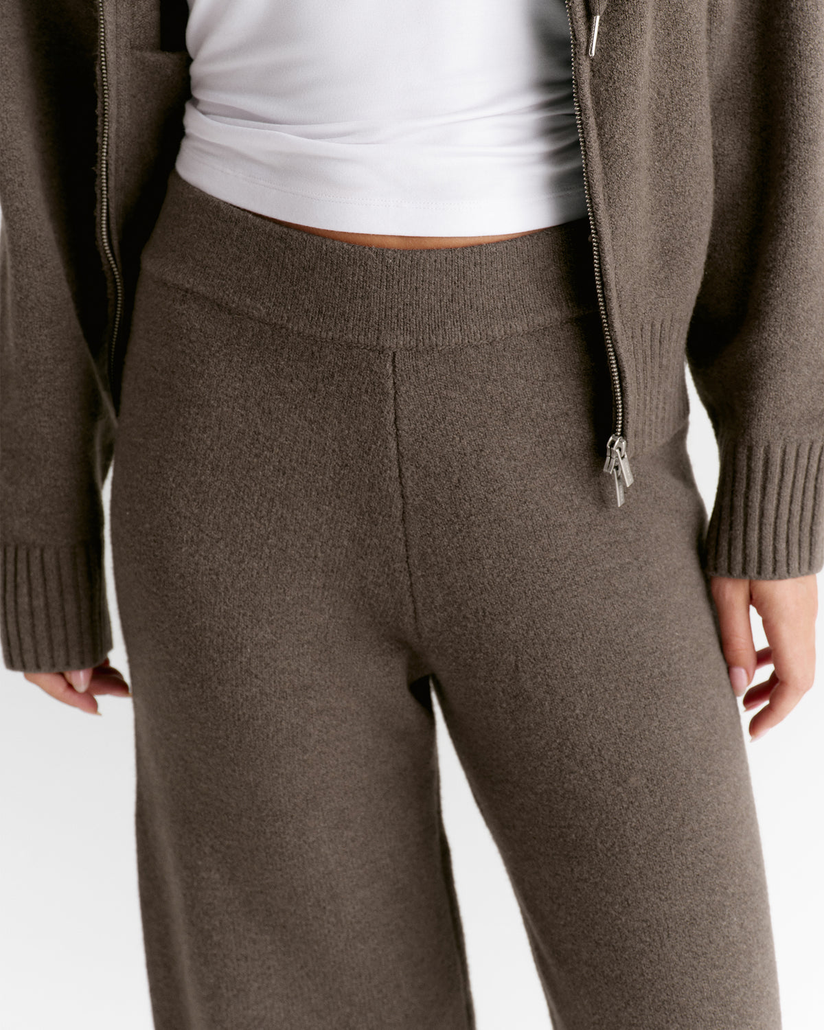 Knit Straight Leg Sweatpants - Cocoa Marl