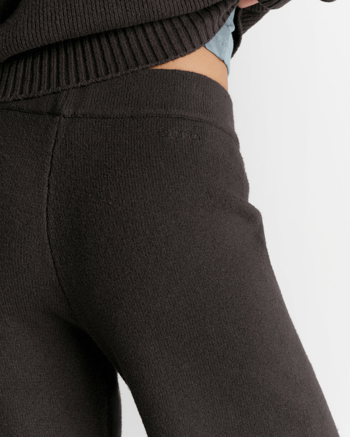 Knit Straight Leg Sweatpants - Coffee Bean