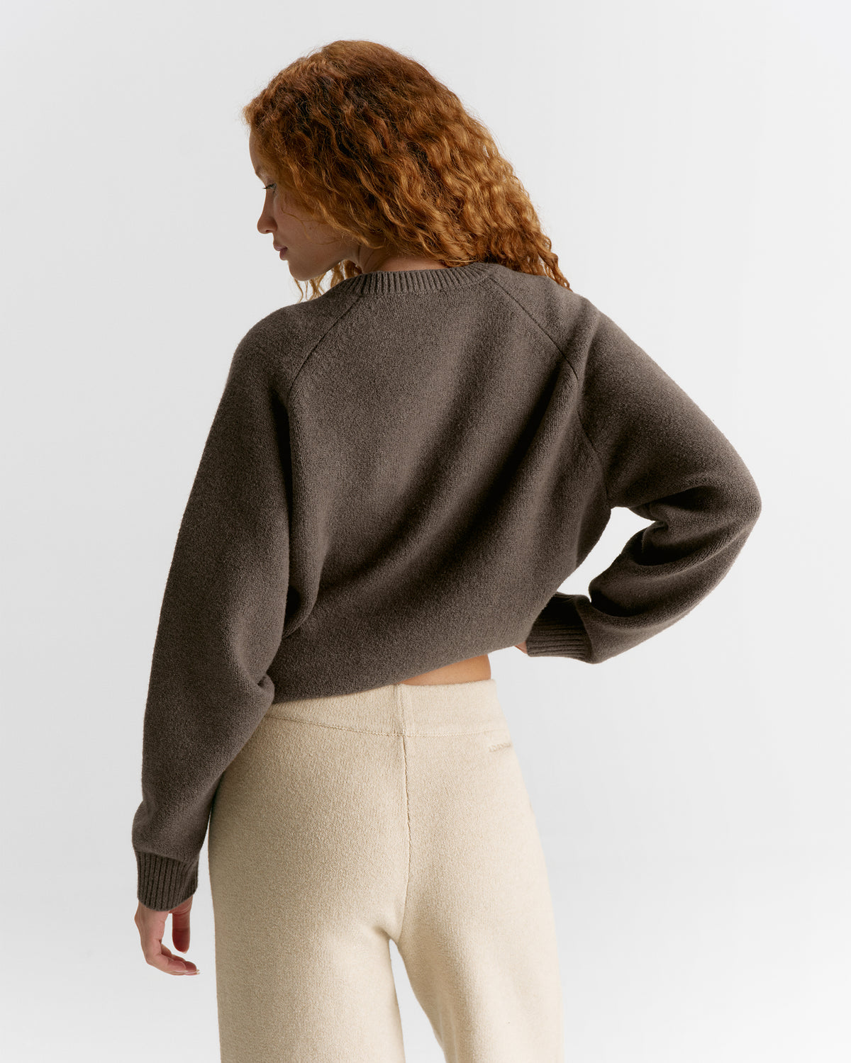 Oversized Knit Sweatshirt - Cocoa Marl