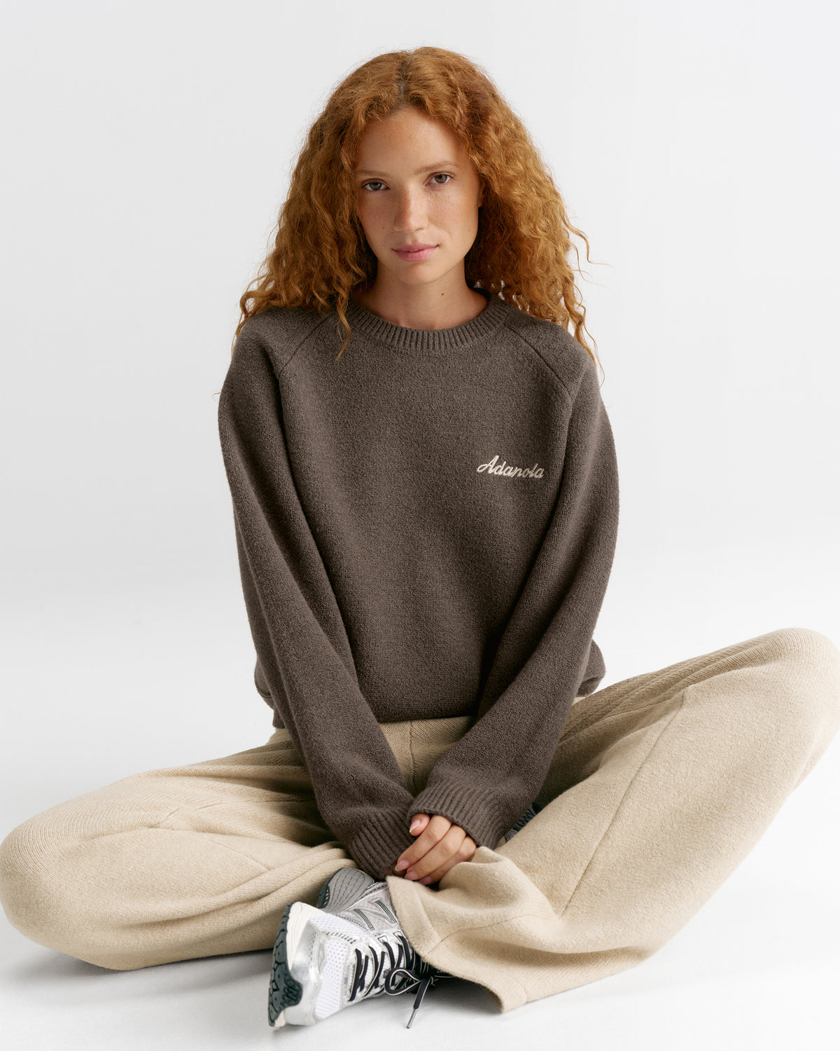 Oversized Knit Sweatshirt - Cocoa Marl
