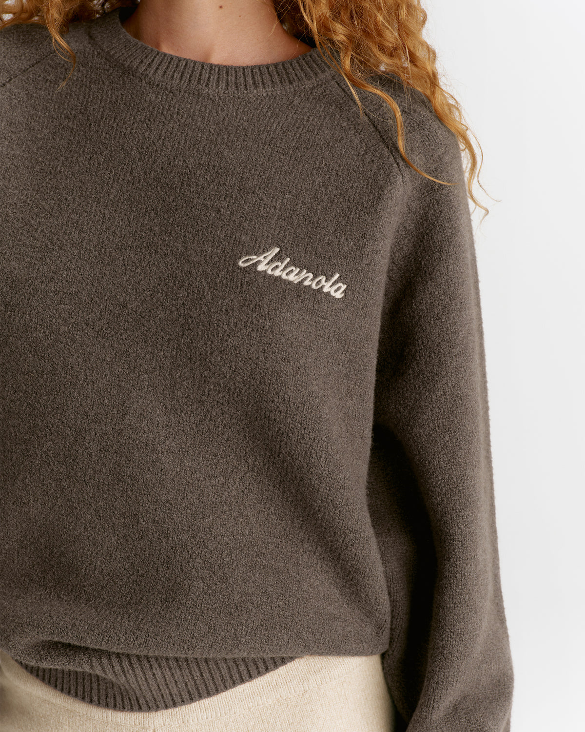 Oversized Knit Sweatshirt - Cocoa Marl
