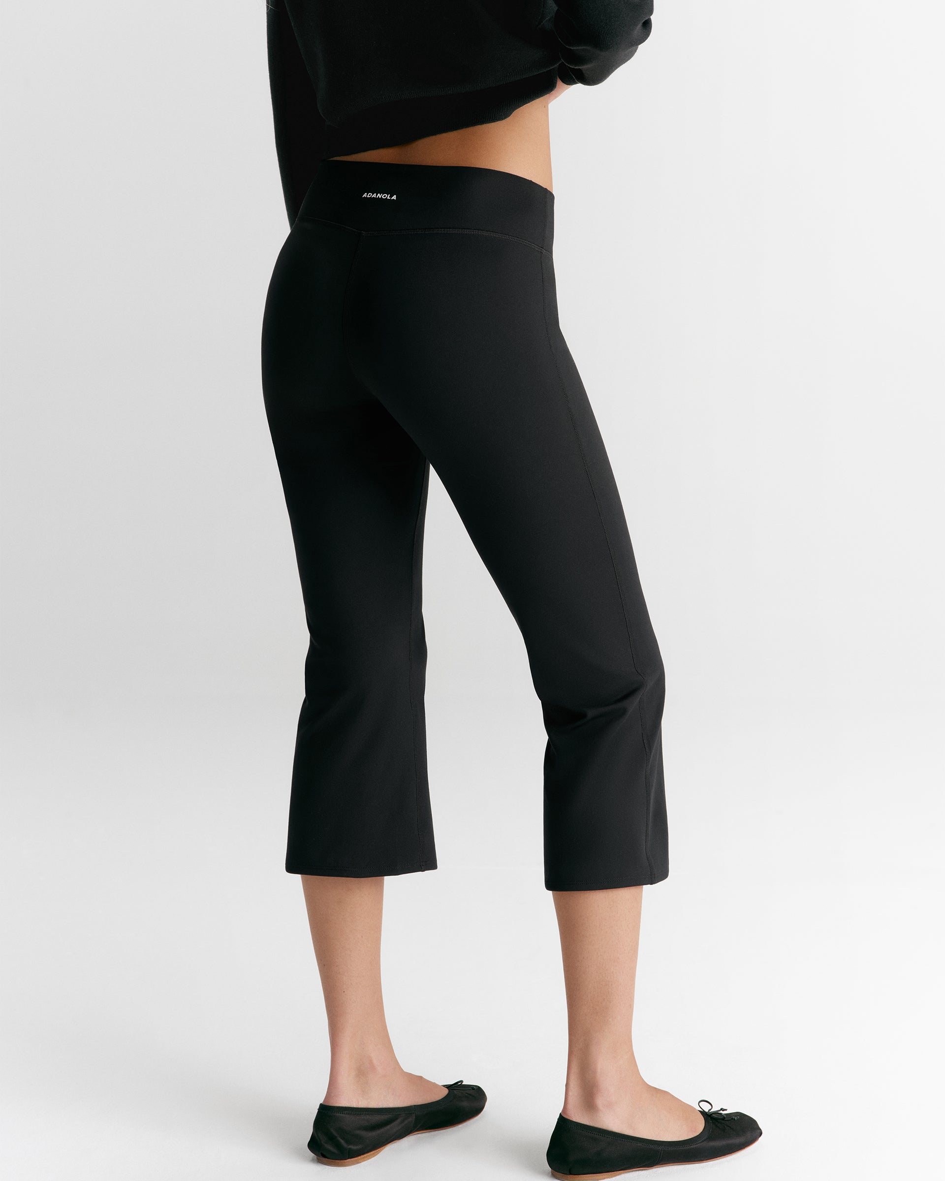 Women's Low Rise Crop Yoga Pants - Black | Adanola – Adanola