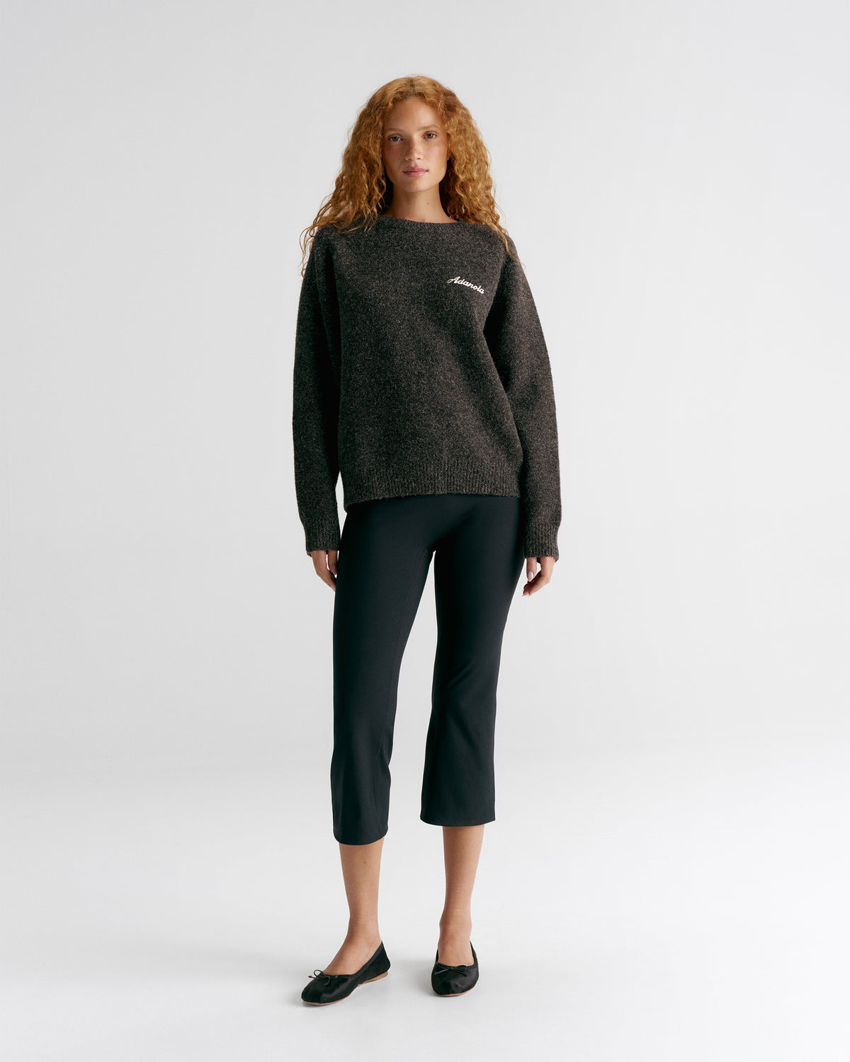 Oversized Knit Sweatshirt - Charcoal Grey