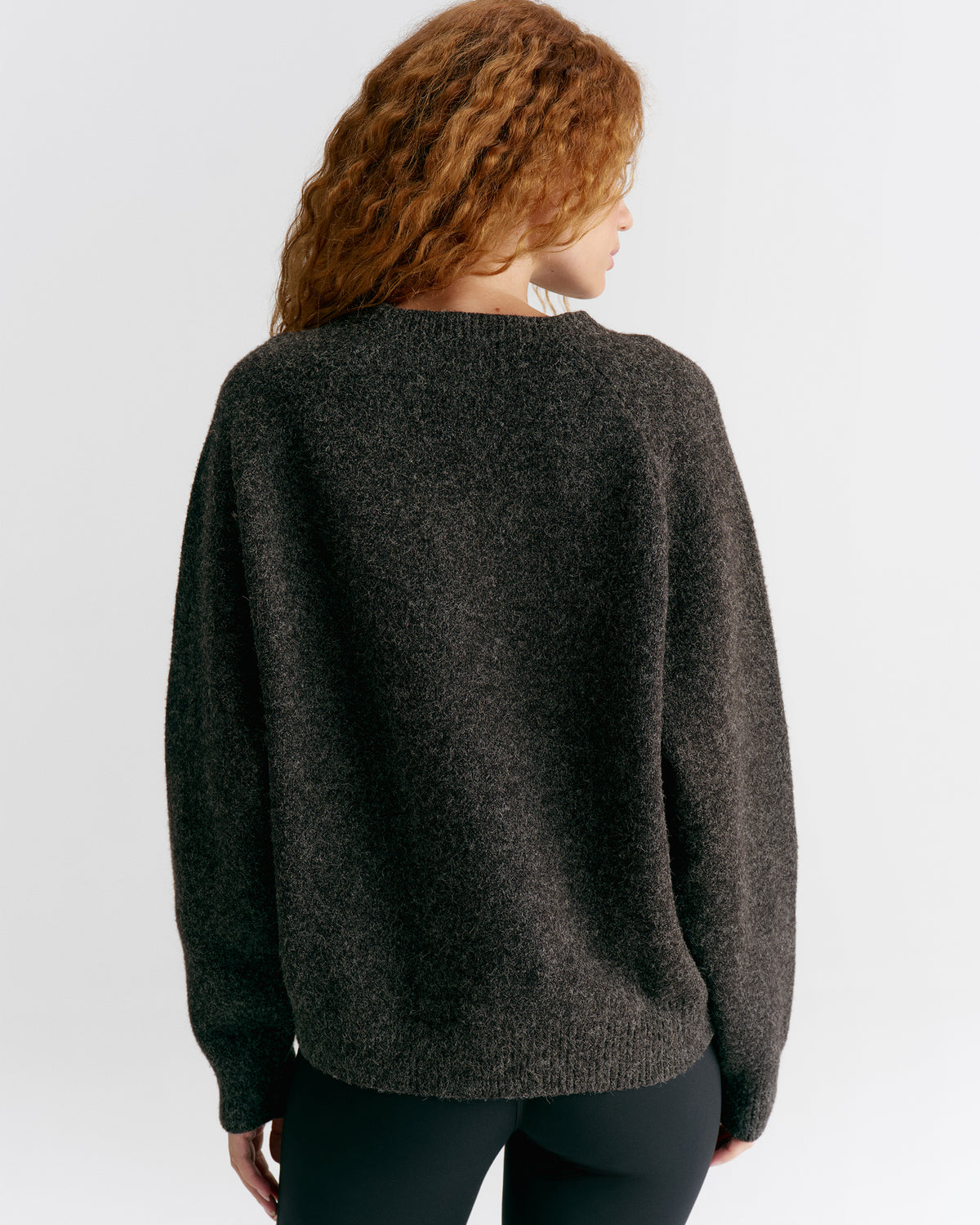Oversized Knit Sweatshirt - Charcoal Grey
