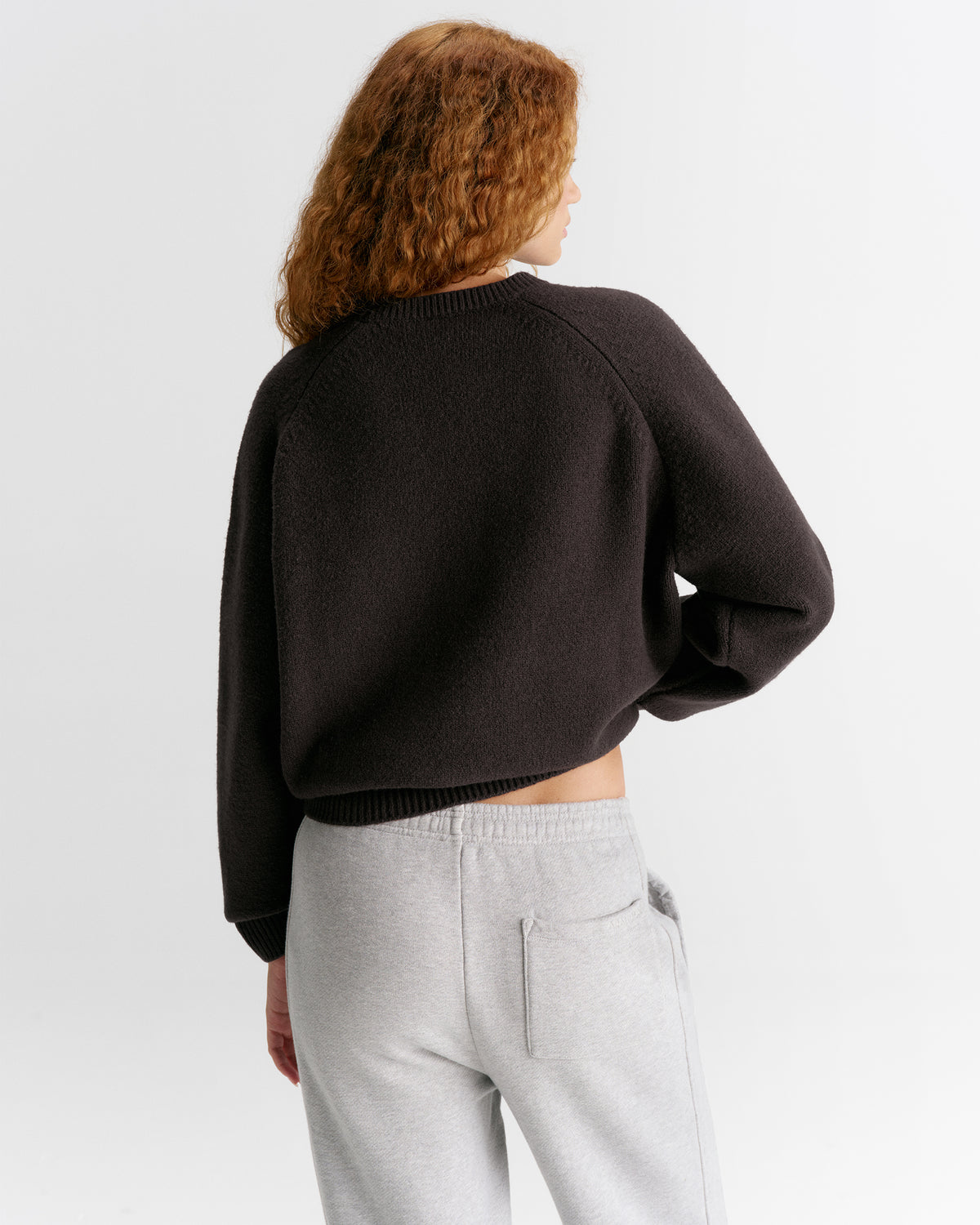 Oversized Knit Sweatshirt - Coffee Bean