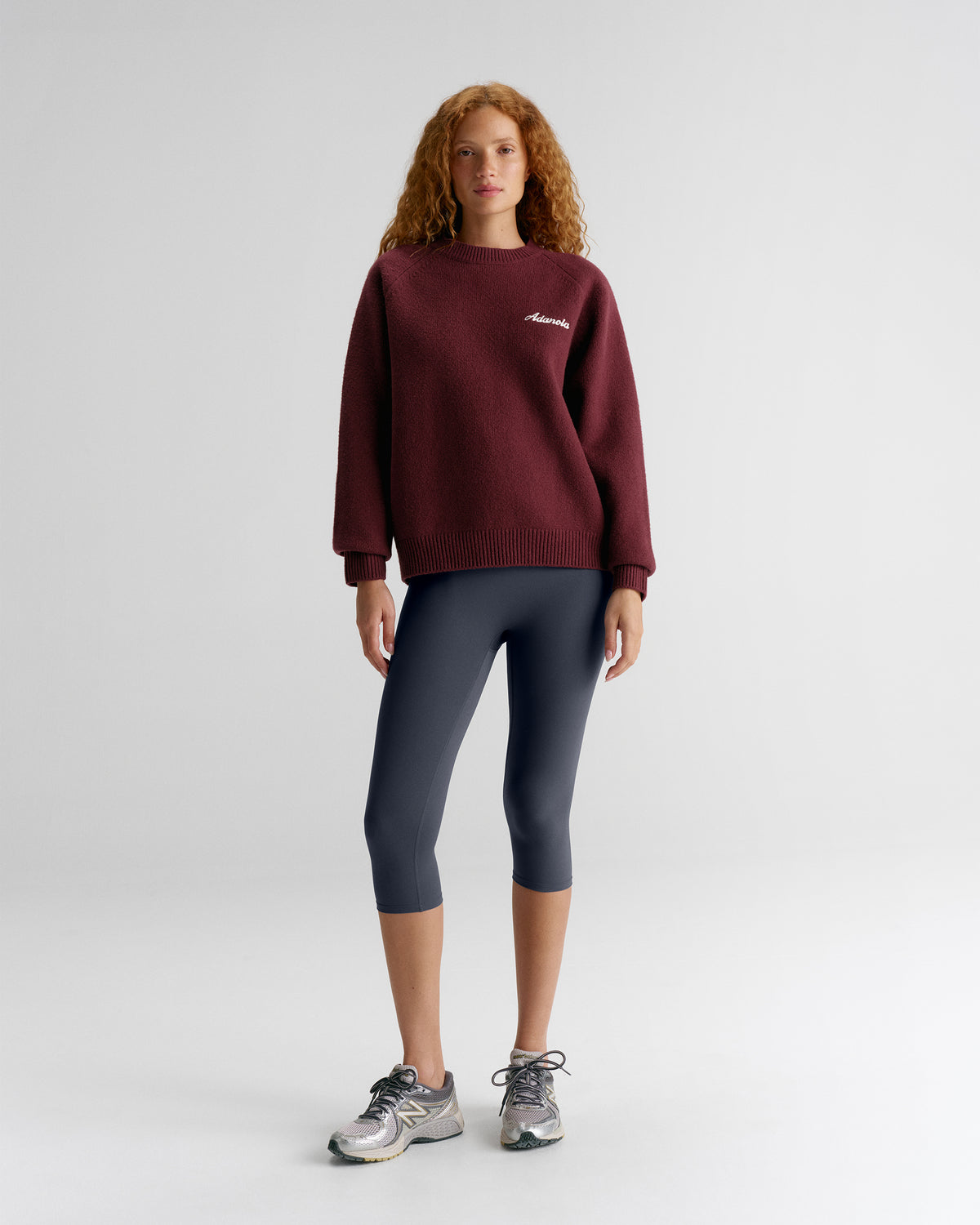 Oversized Knit Sweatshirt - Damson
