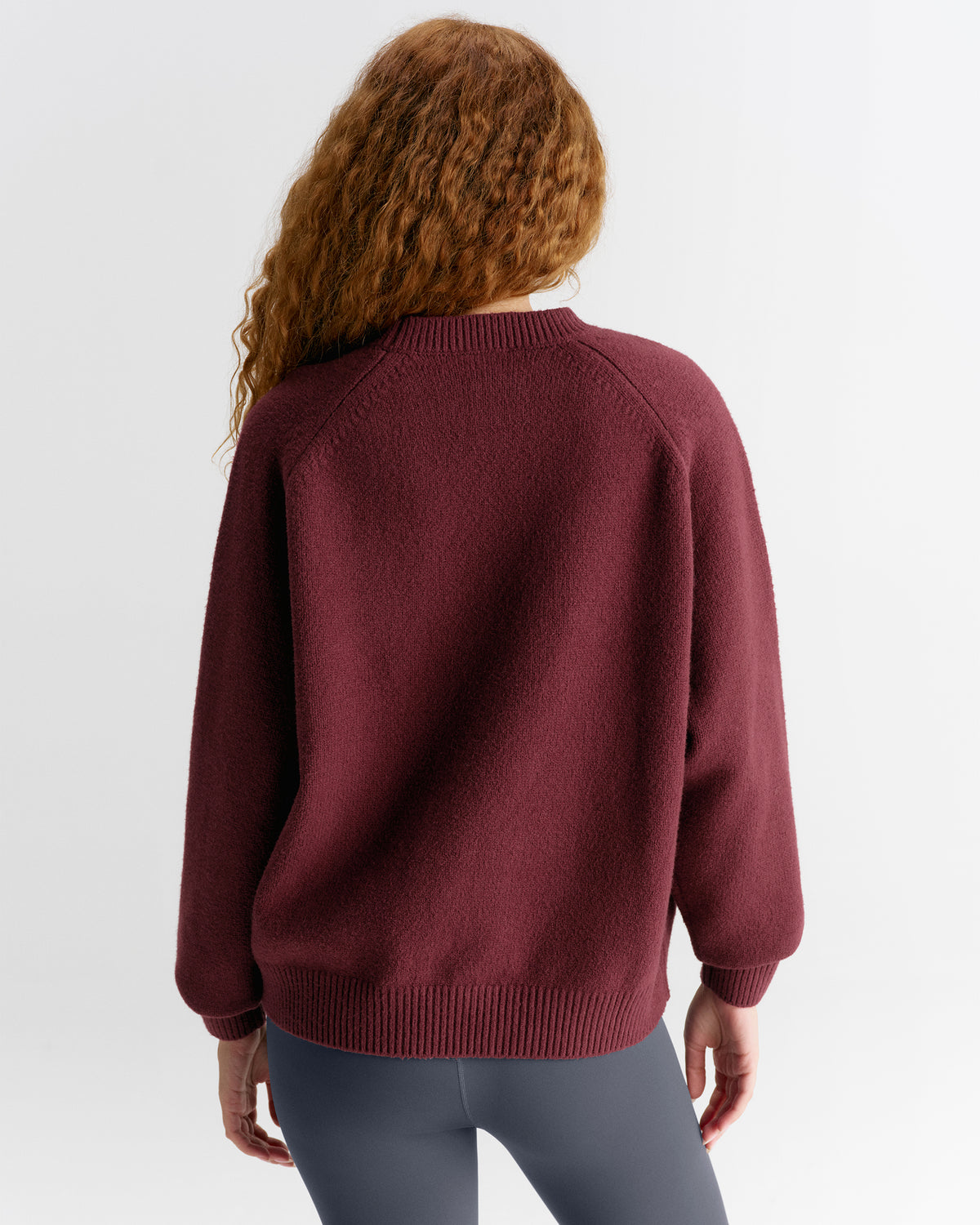Oversized Knit Sweatshirt - Damson