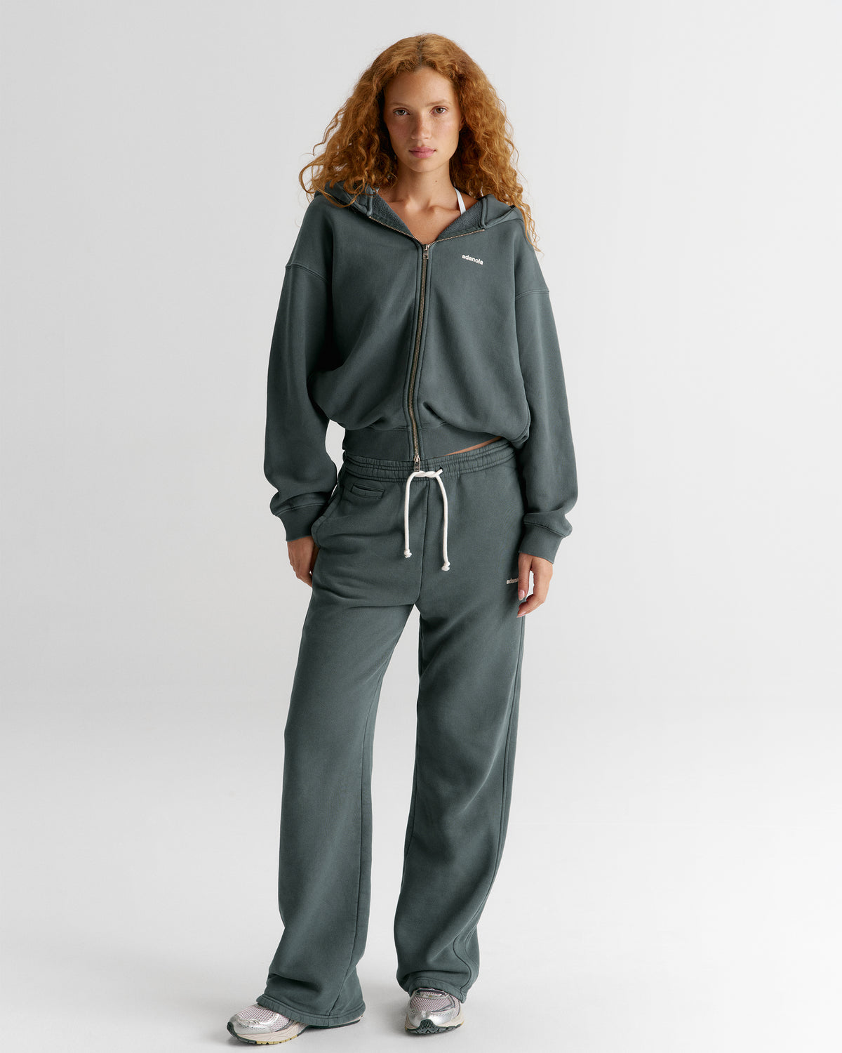 Vintage Relaxed Zip Through Hoodie - Sea Green