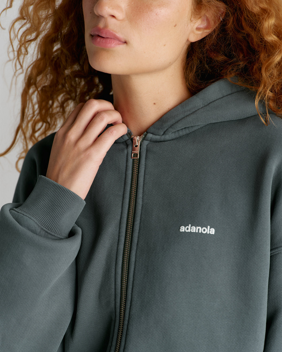 Vintage Relaxed Zip Through Hoodie - Sea Green