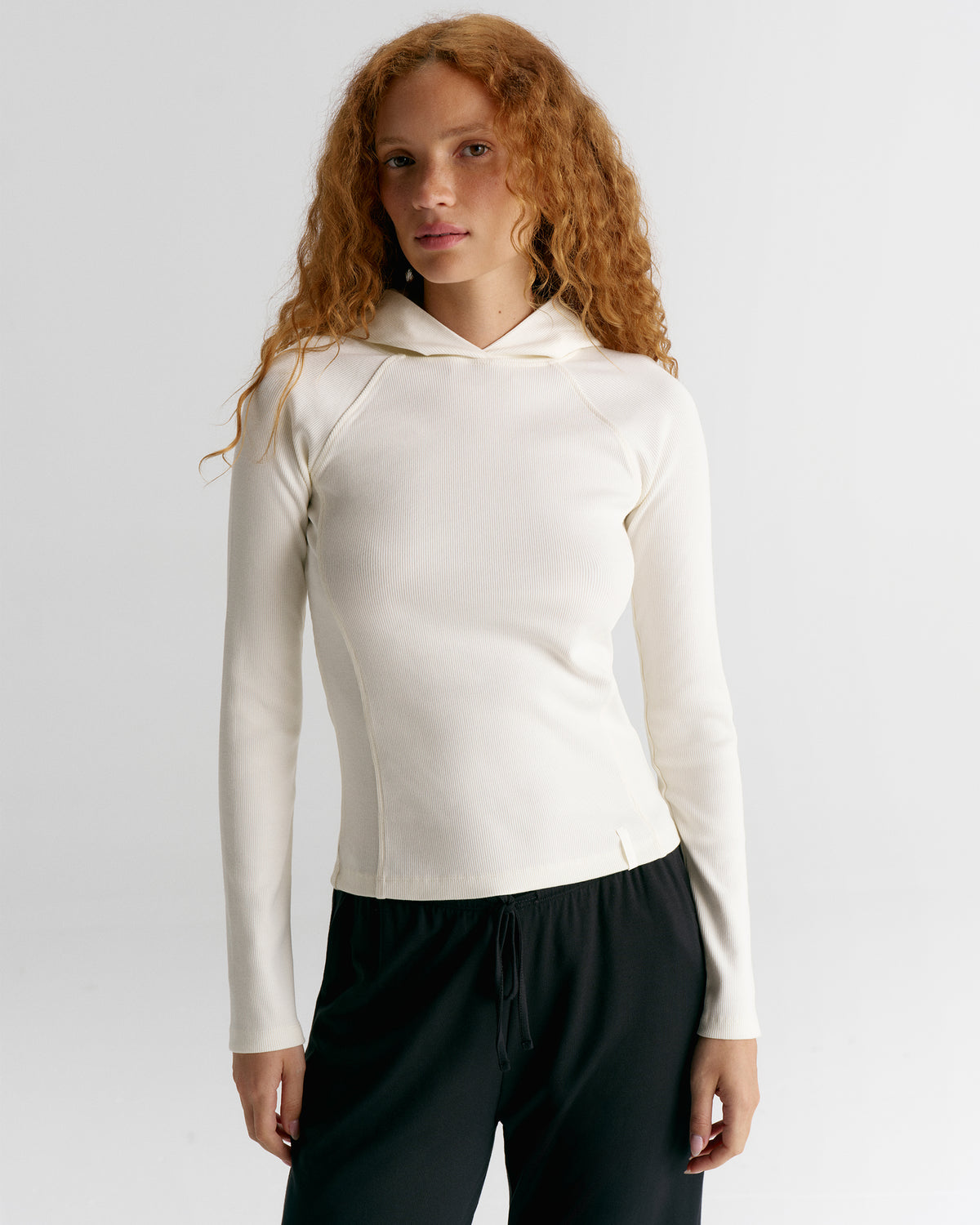 Modal Soft Hooded Top - Marshmallow White