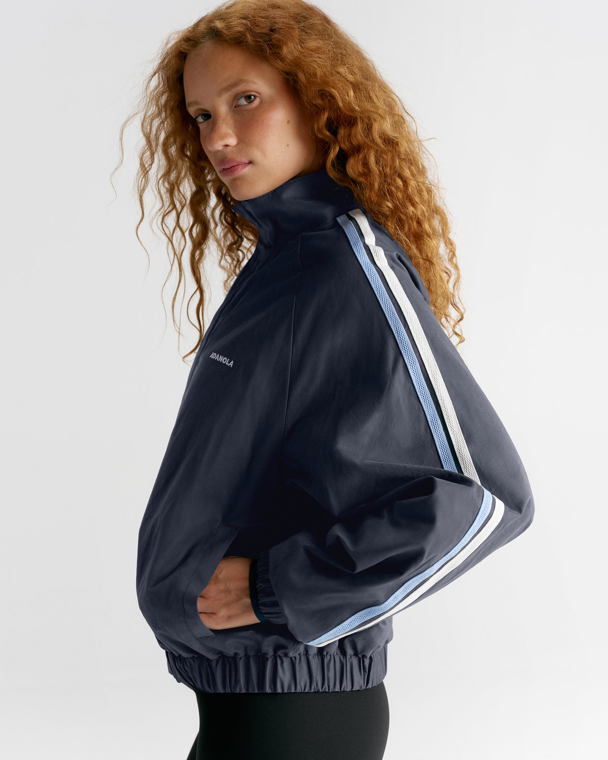 Stripe Detail Track Jacket - Midnight Blue