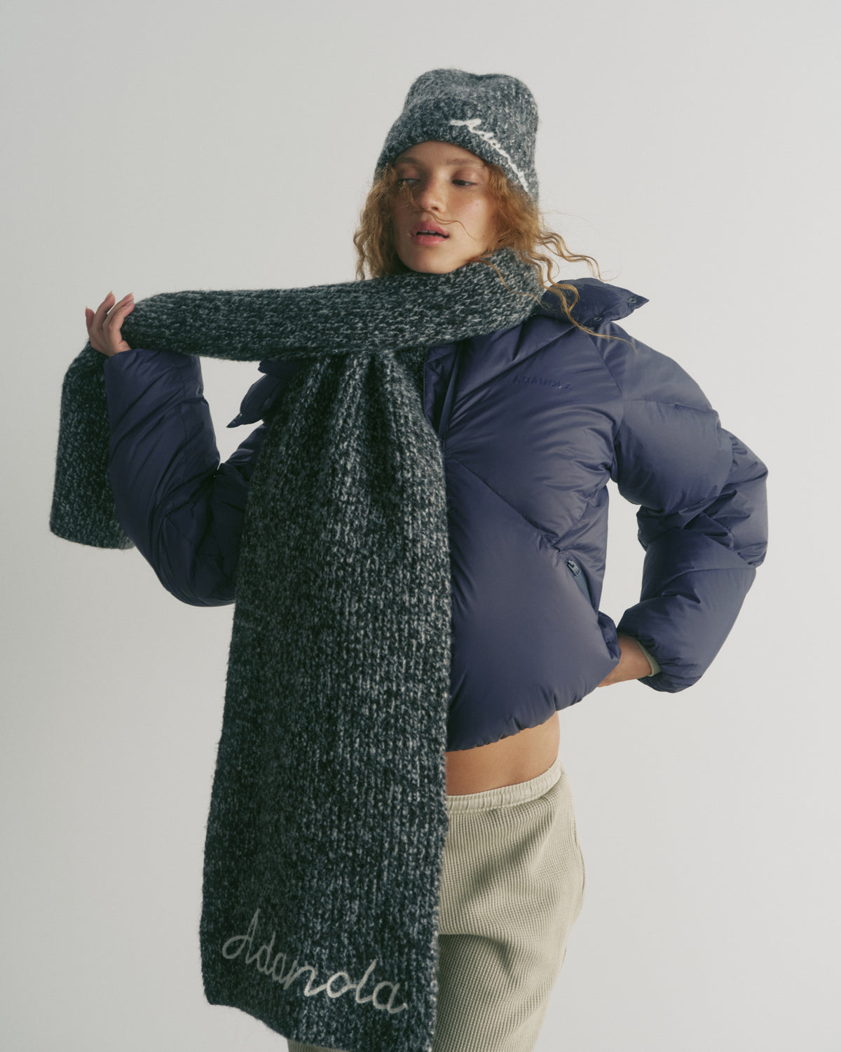 Knit Marl Scarf - Coffee Bean