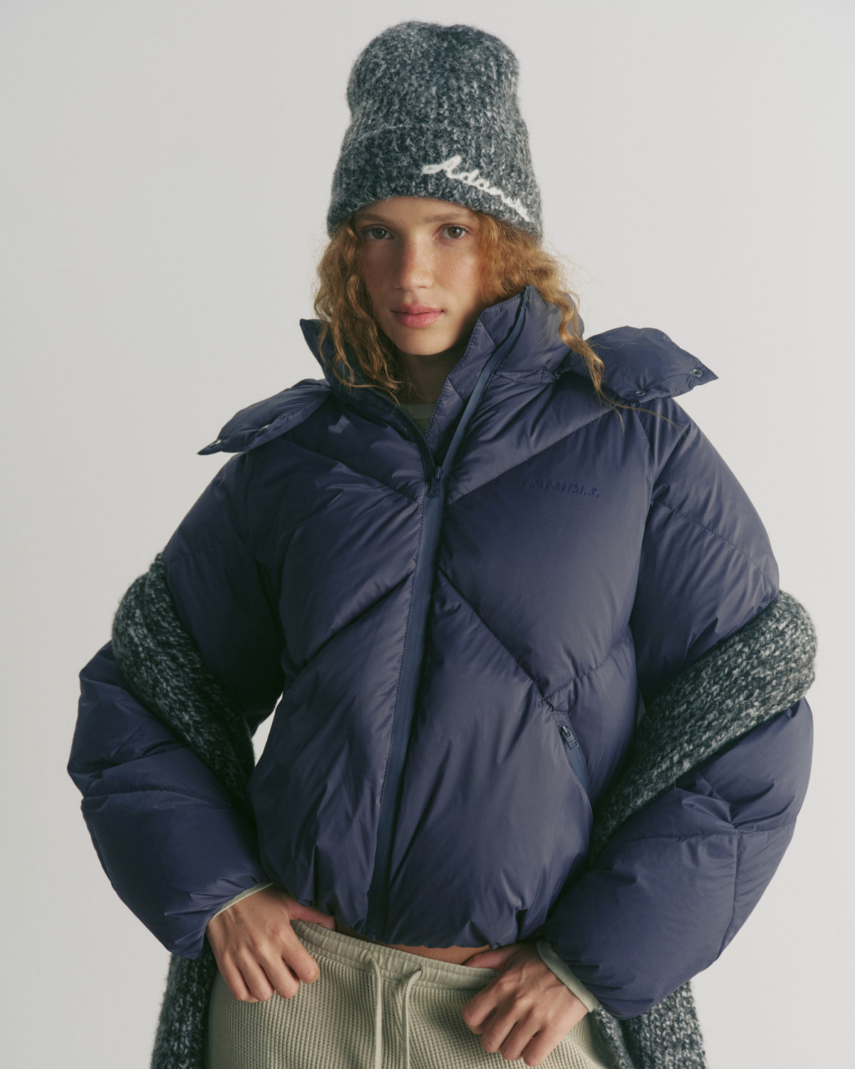 Diamond Down Puffer Jacket - Midnight Blue
