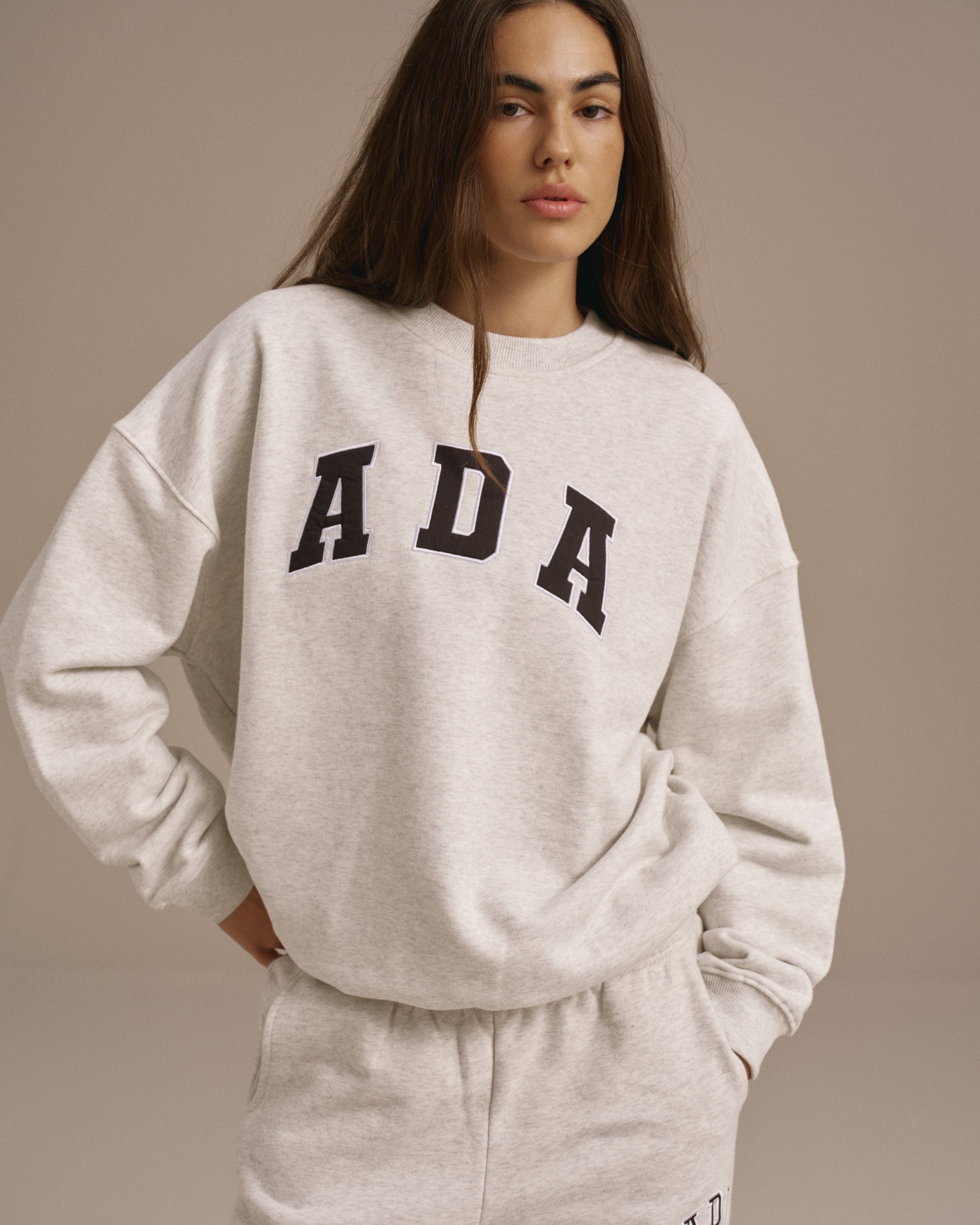 ADA Oversized Sweatshirt - Light Grey Melange