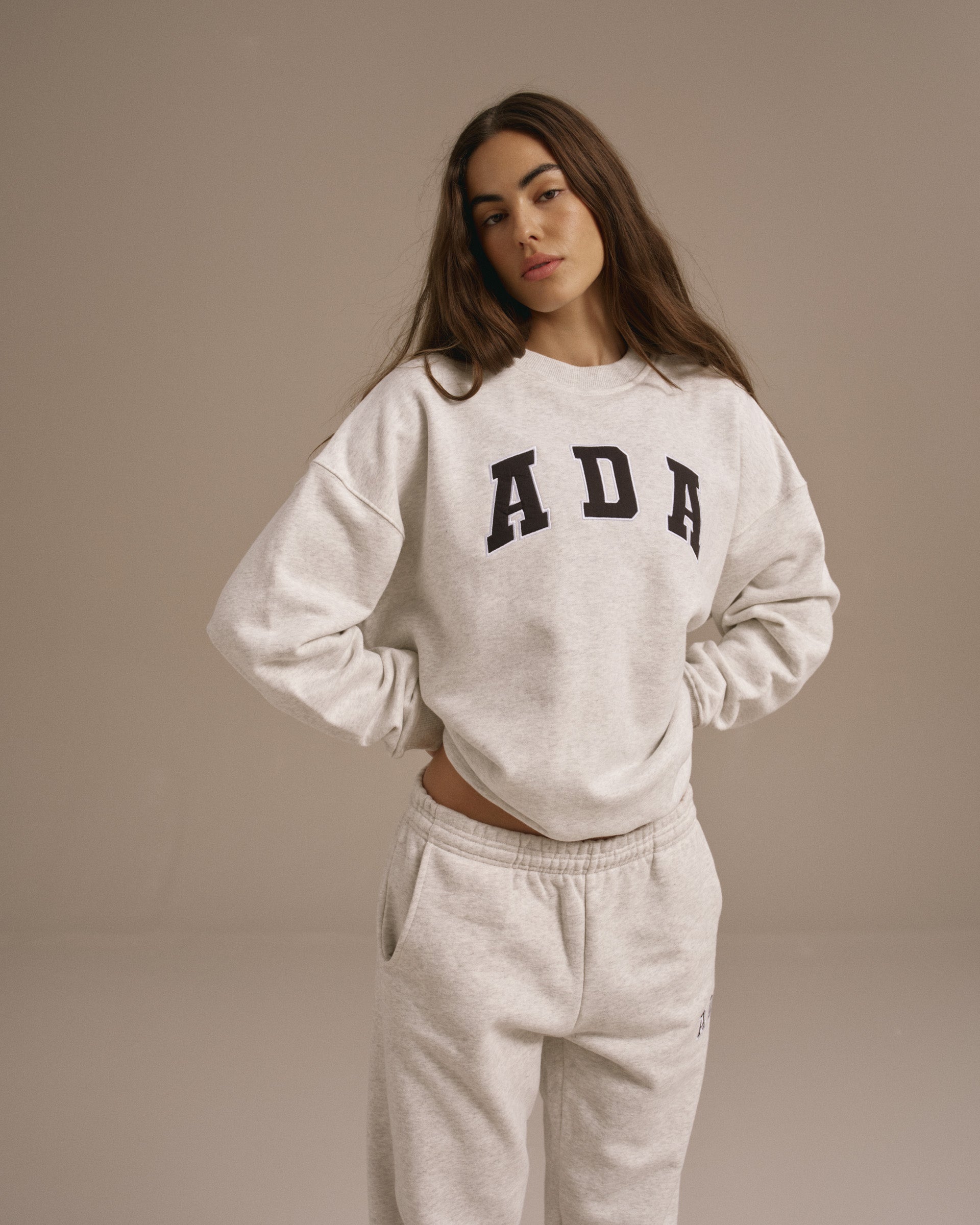 ADA Oversized Sweatshirt - Light Grey Melange
