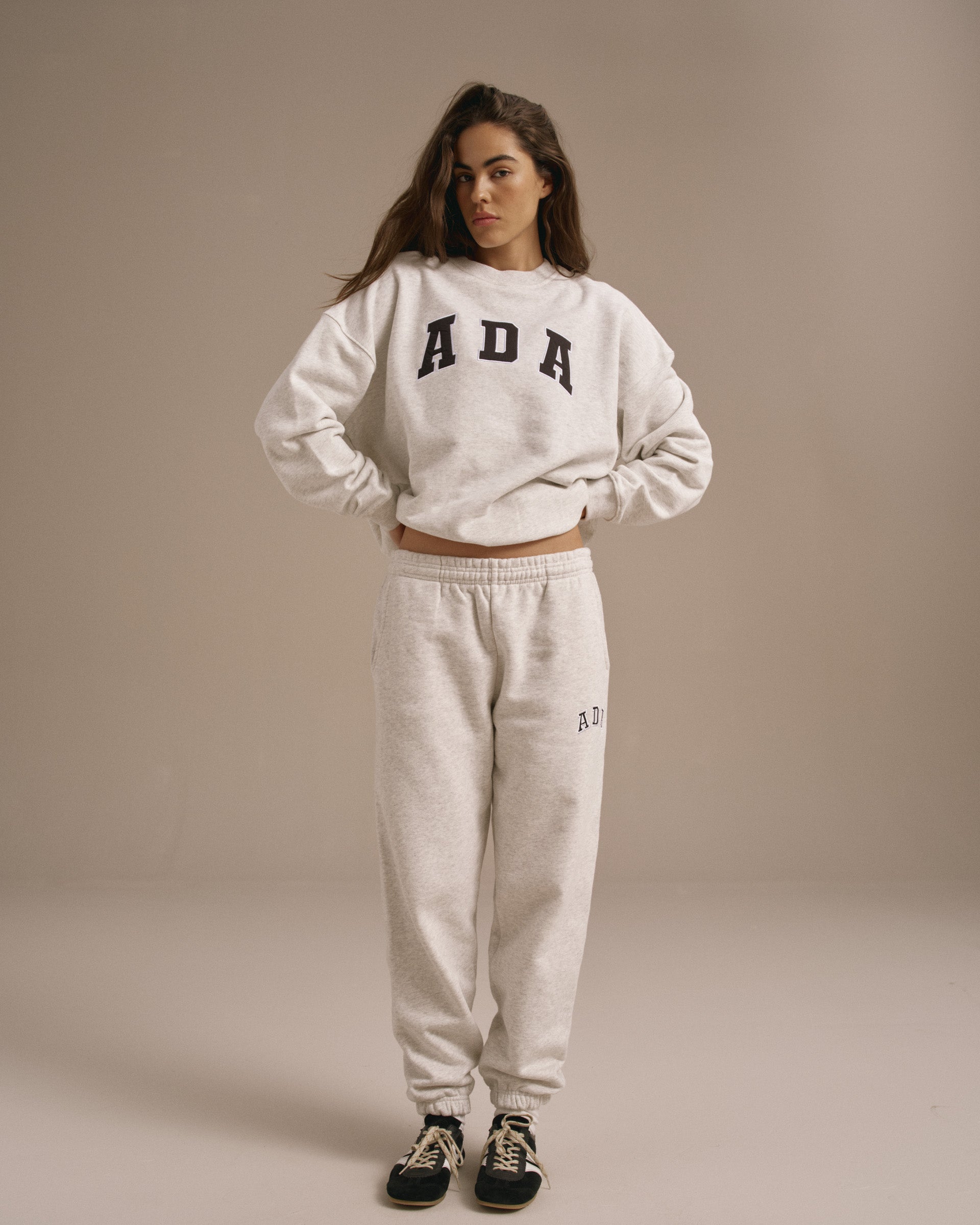 Women's Oversized ADA Hoodie - Light Grey Melange | Adanola – Adanola