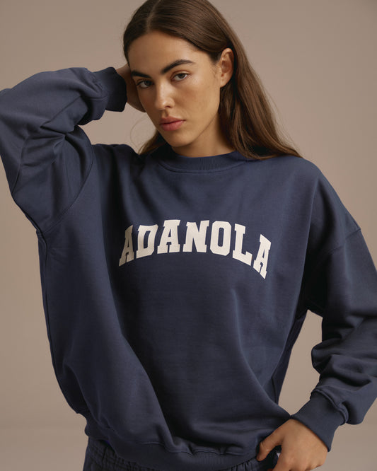 Varsity Oversized Sweatshirt - Midnight Blue