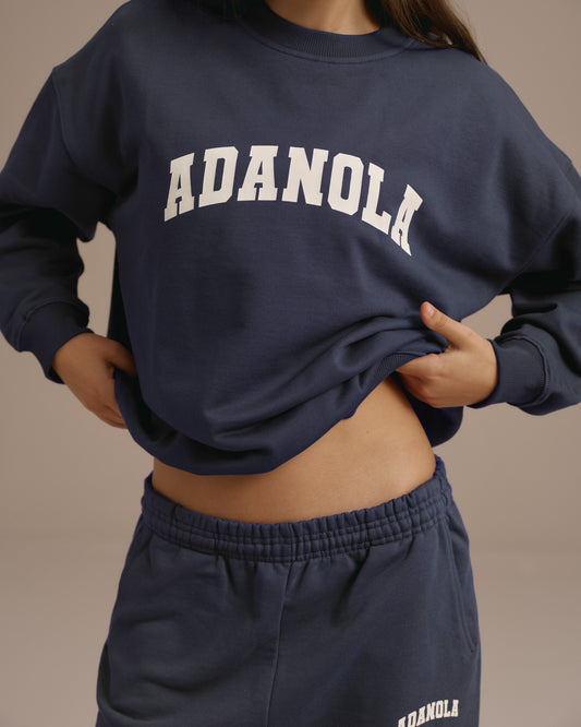 Varsity Oversized Sweatshirt - Midnight Blue