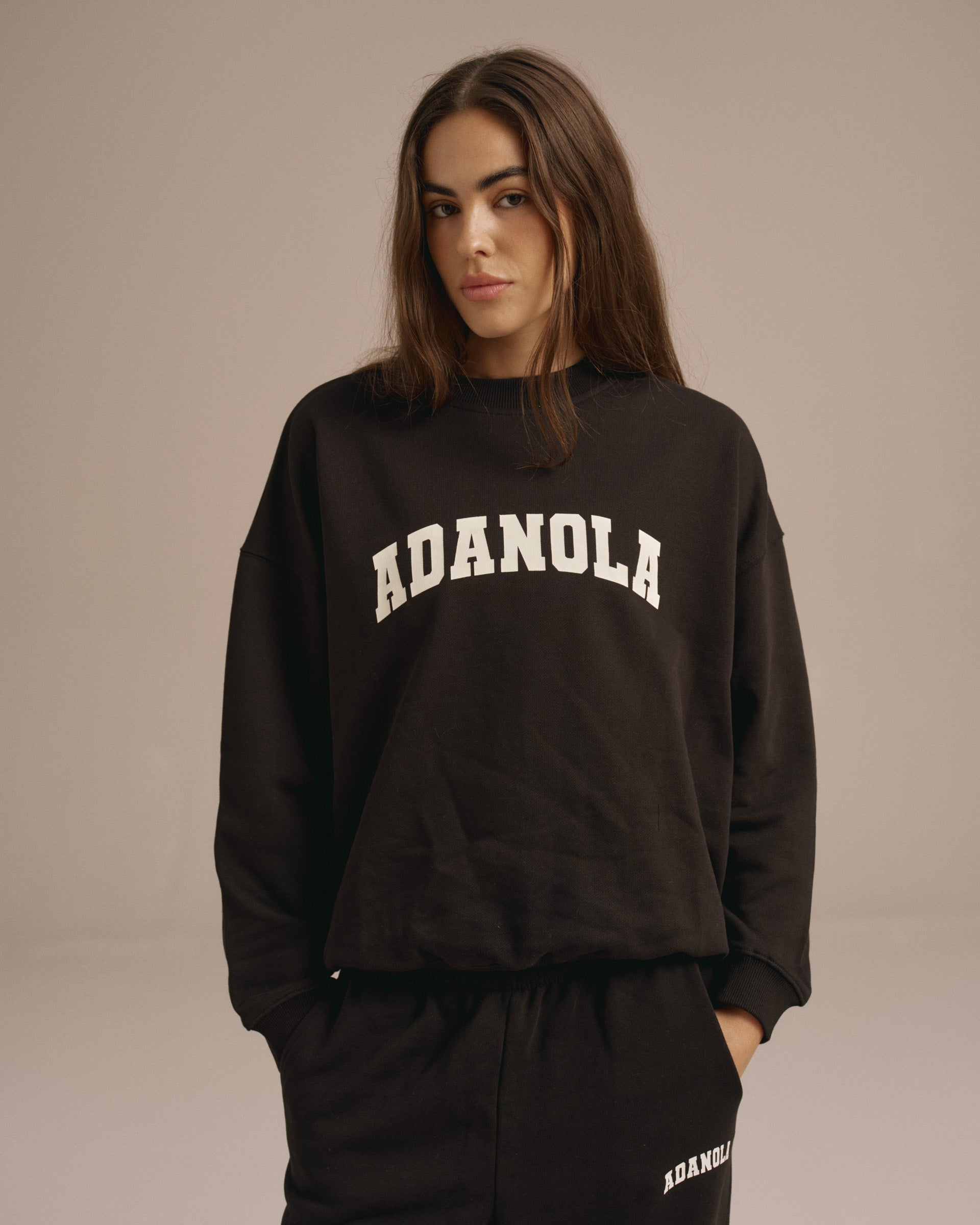 Varsity Oversized Sweatshirt - Black