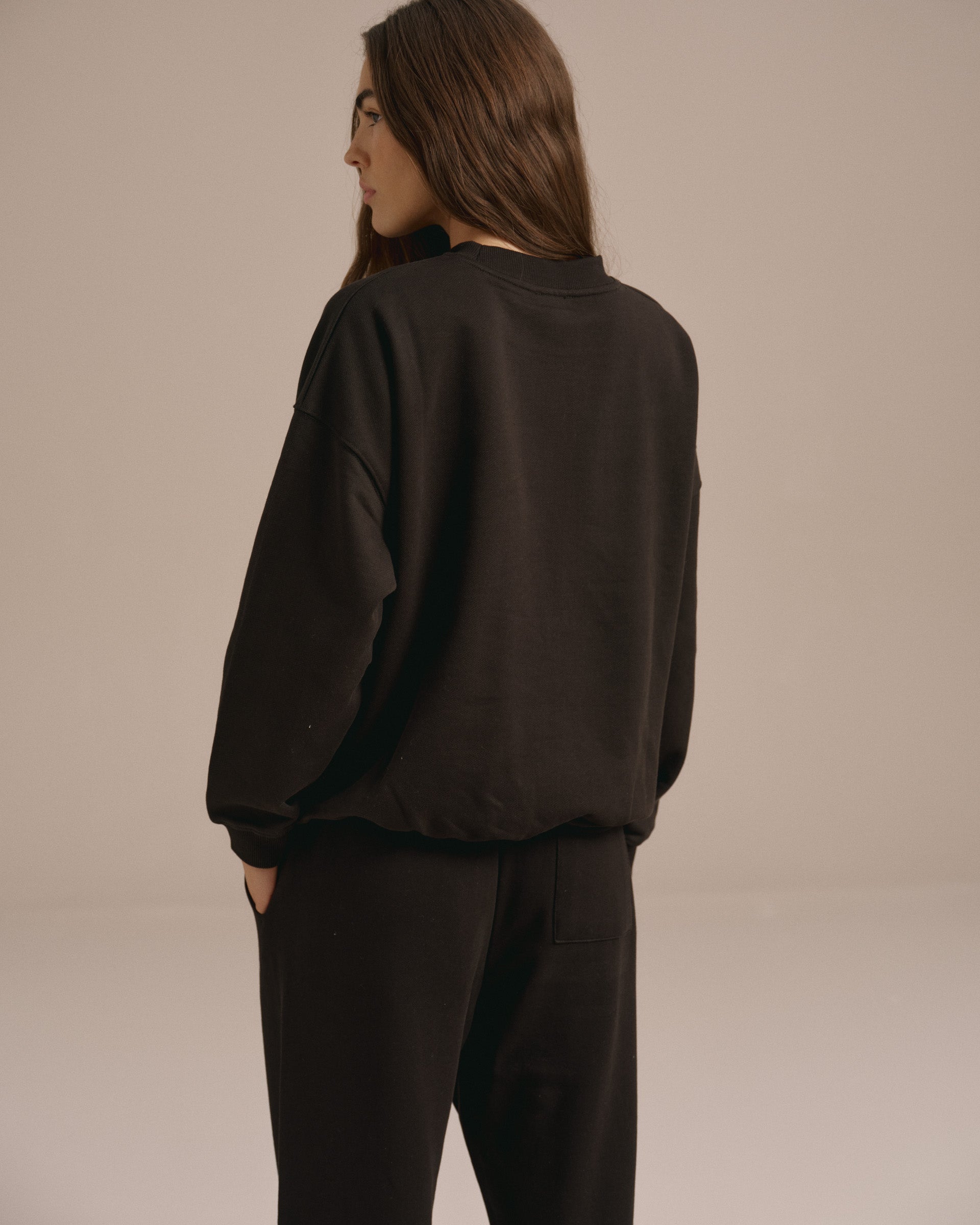 Varsity Oversized Sweatshirt - Black