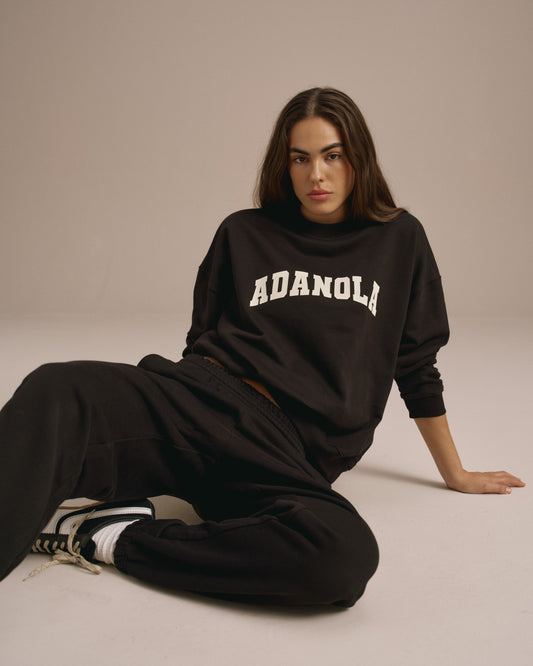 Varsity Oversized Sweatshirt - Black