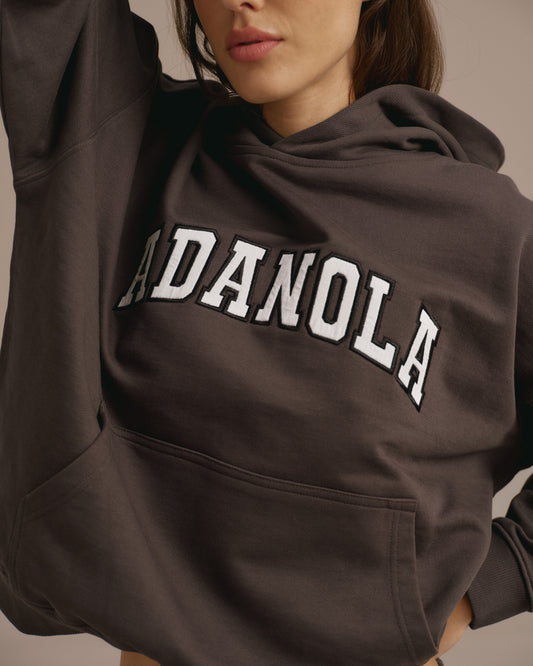 Varsity Oversized Hoodie - Coffee Bean