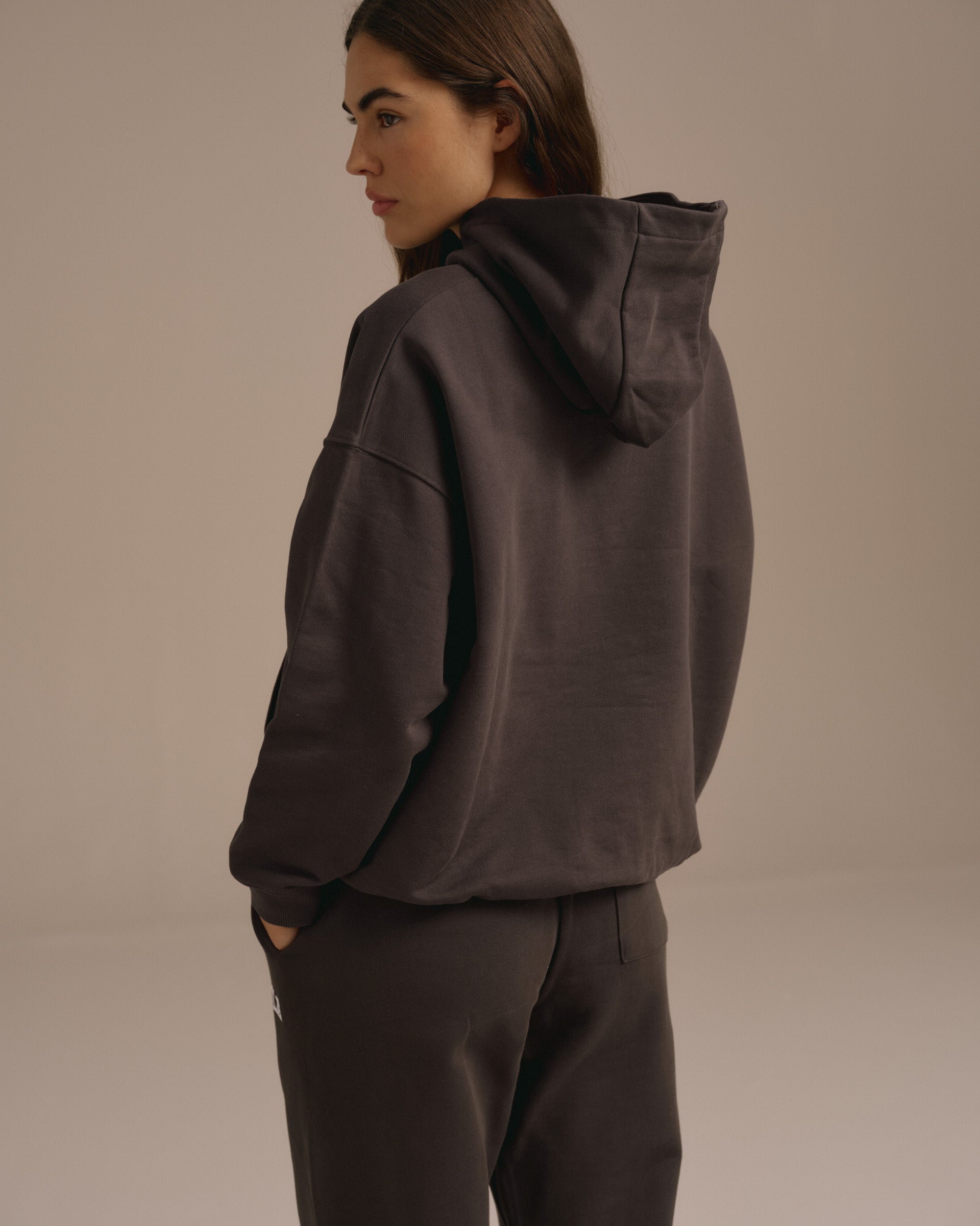 Women's Varsity Oversized Hoodie - Coffee Bean | Adanola