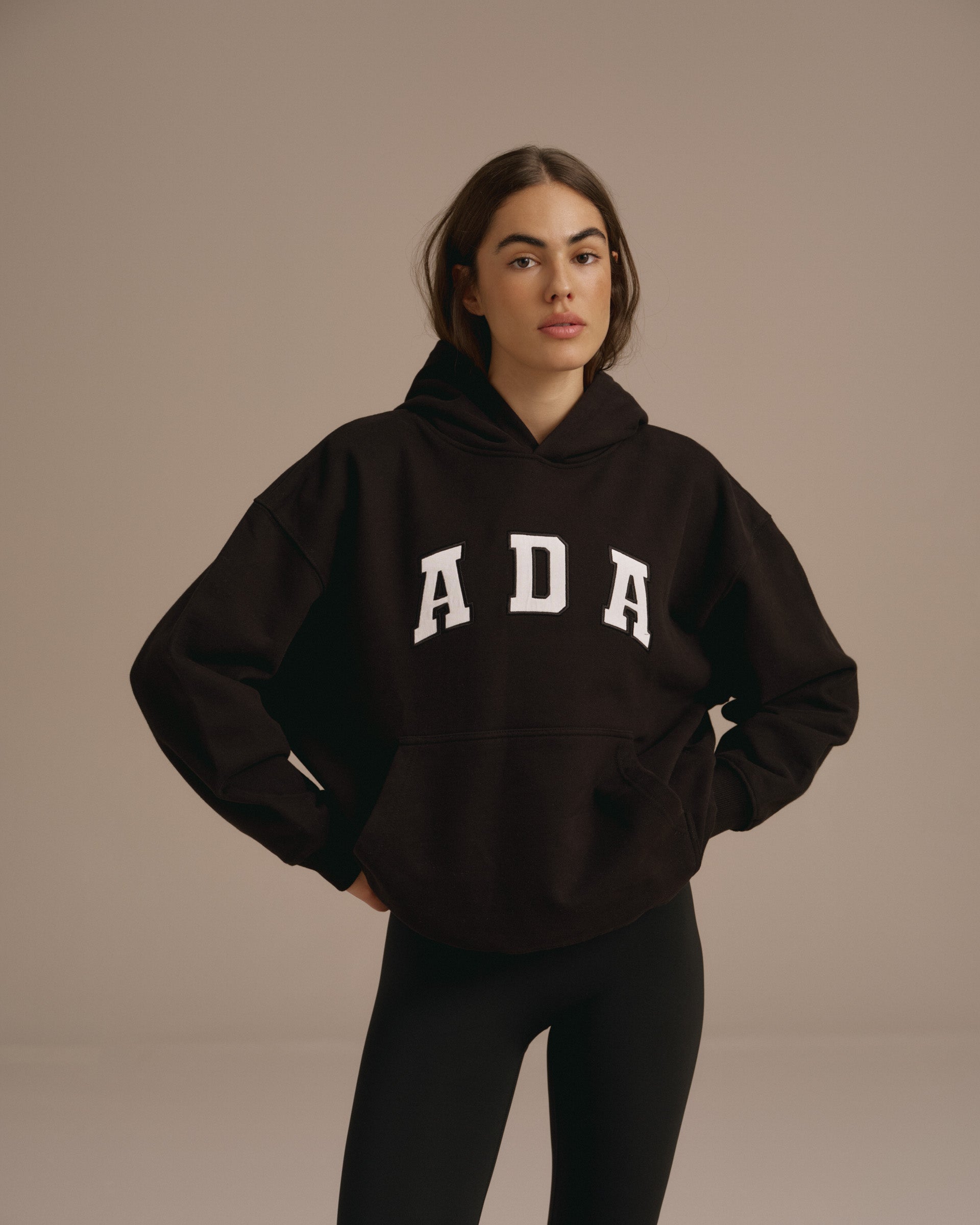 ADA Women's Oversized Black Hoodie | Adanola