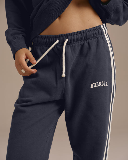 Varsity Loose Fit Sweatpants - Midnight Blue/Marshmallow White
