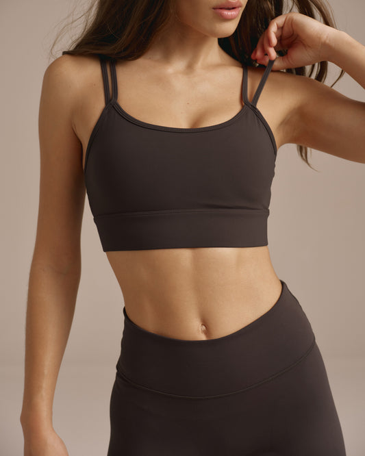 Ultimate Double Strap Bra - Coffee Bean
