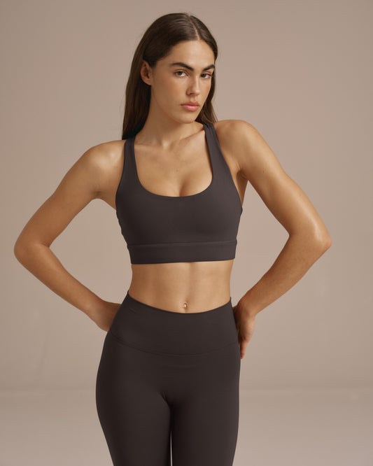 Ultimate Cross Back Bra - Coffee Bean