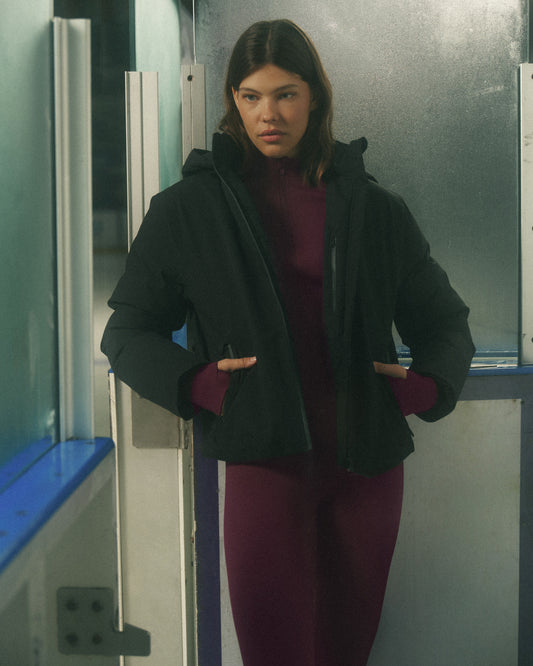 Hooded Waterproof Coat - Black