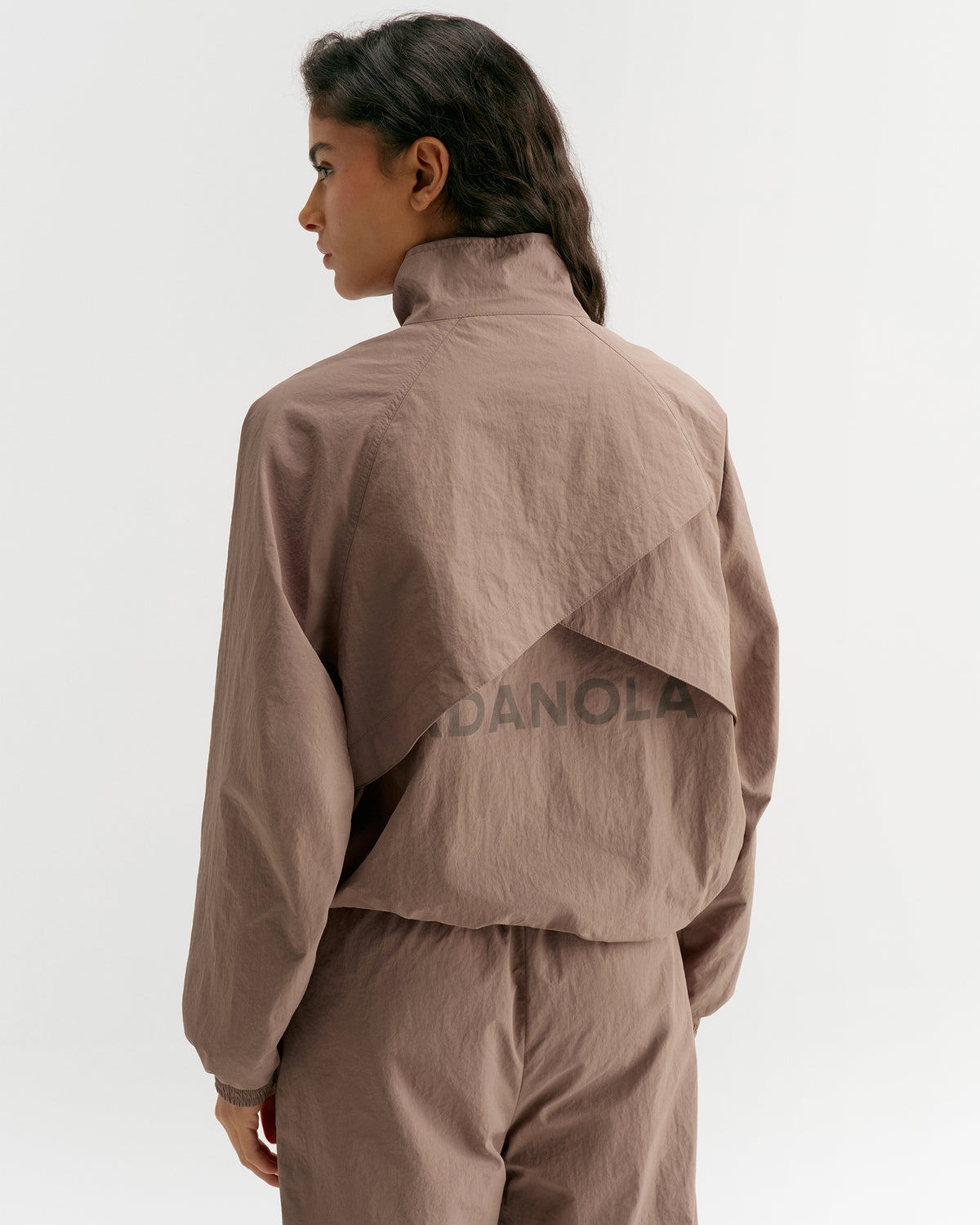 Raglan Storm Flap Track Jacket - Mink Brown