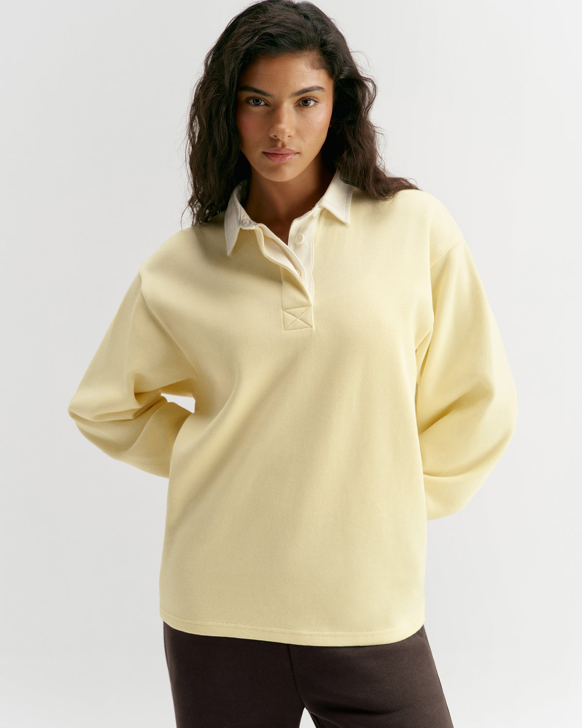Oversized Rugby Sweatshirt - Buttercream