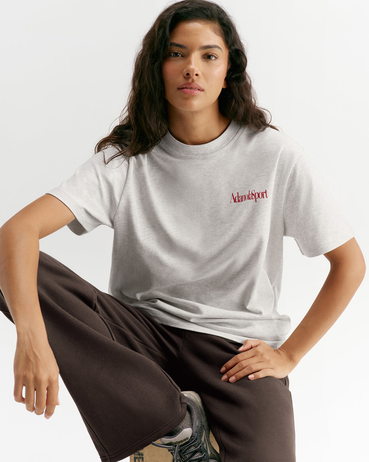 Oversized T-shirt - Light Grey Melange