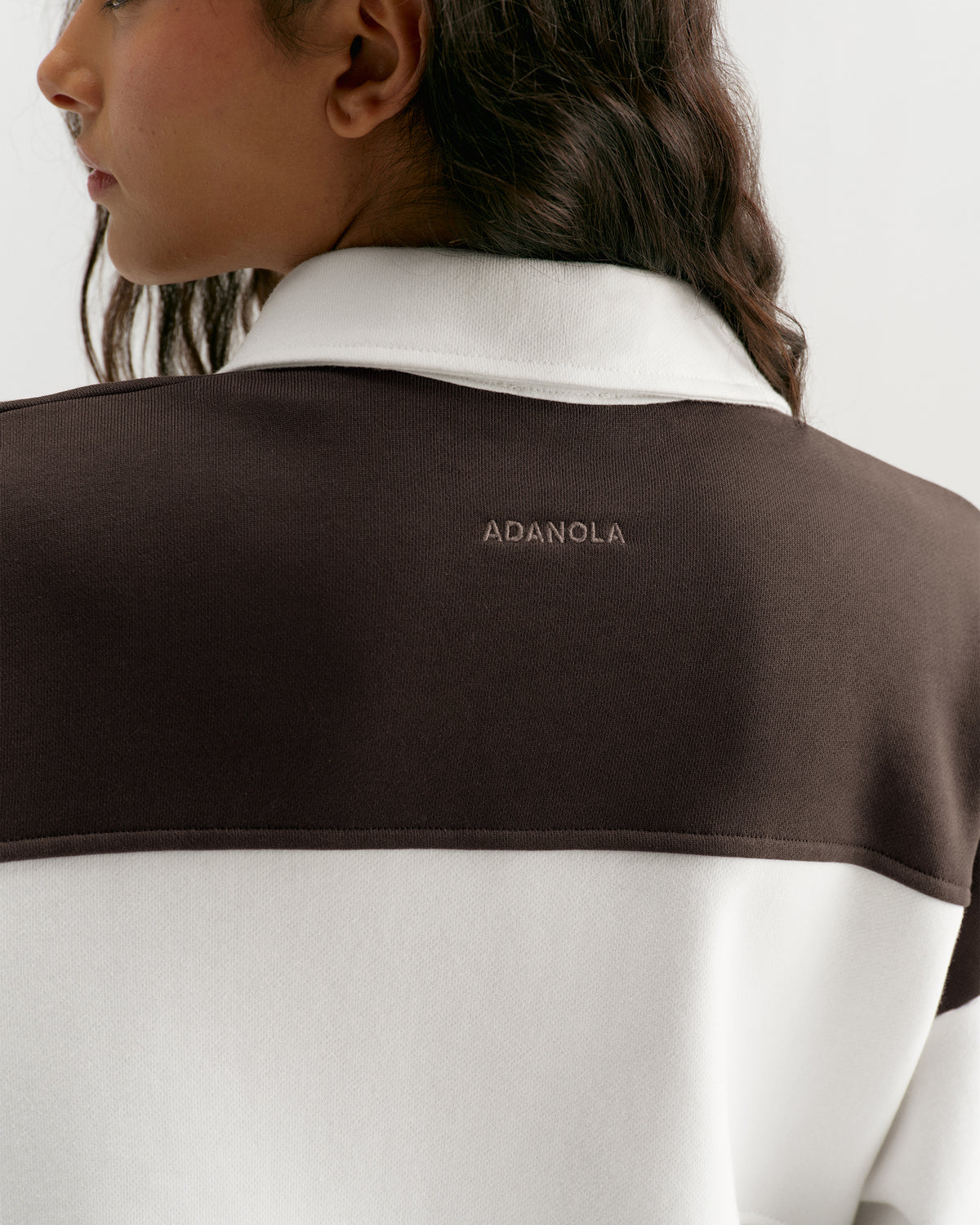 Oversized Henley Sweatshirt - Coffee Bean