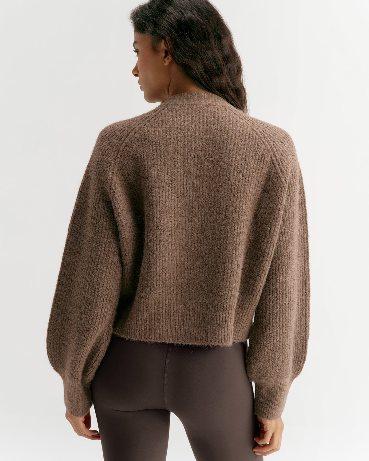 Knit Button Up Cardigan - Walnut Brown