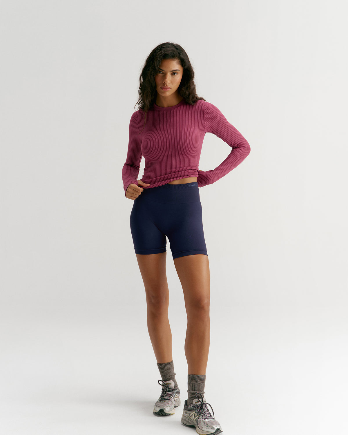 Classic Seamless Crop Shorts - Navy Blue