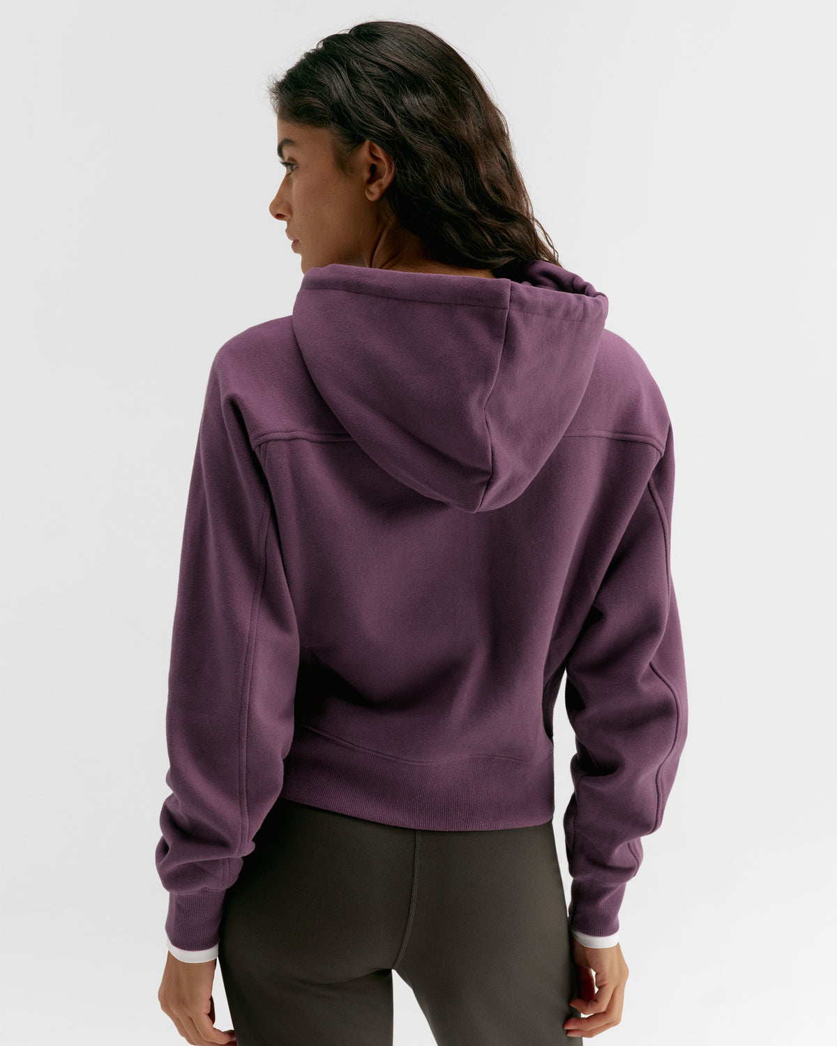 Zip Through Hoodie - Elderberry Purple