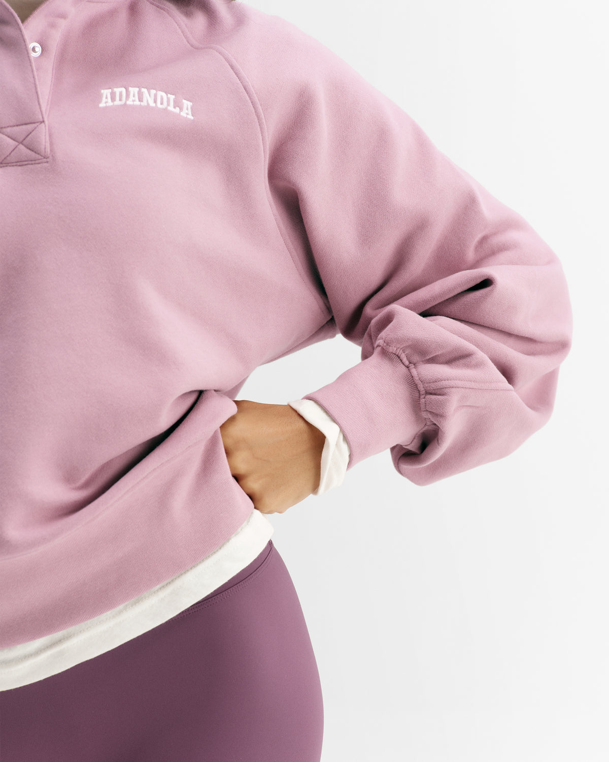 Henley Sweatshirt - Dusty Mauve
