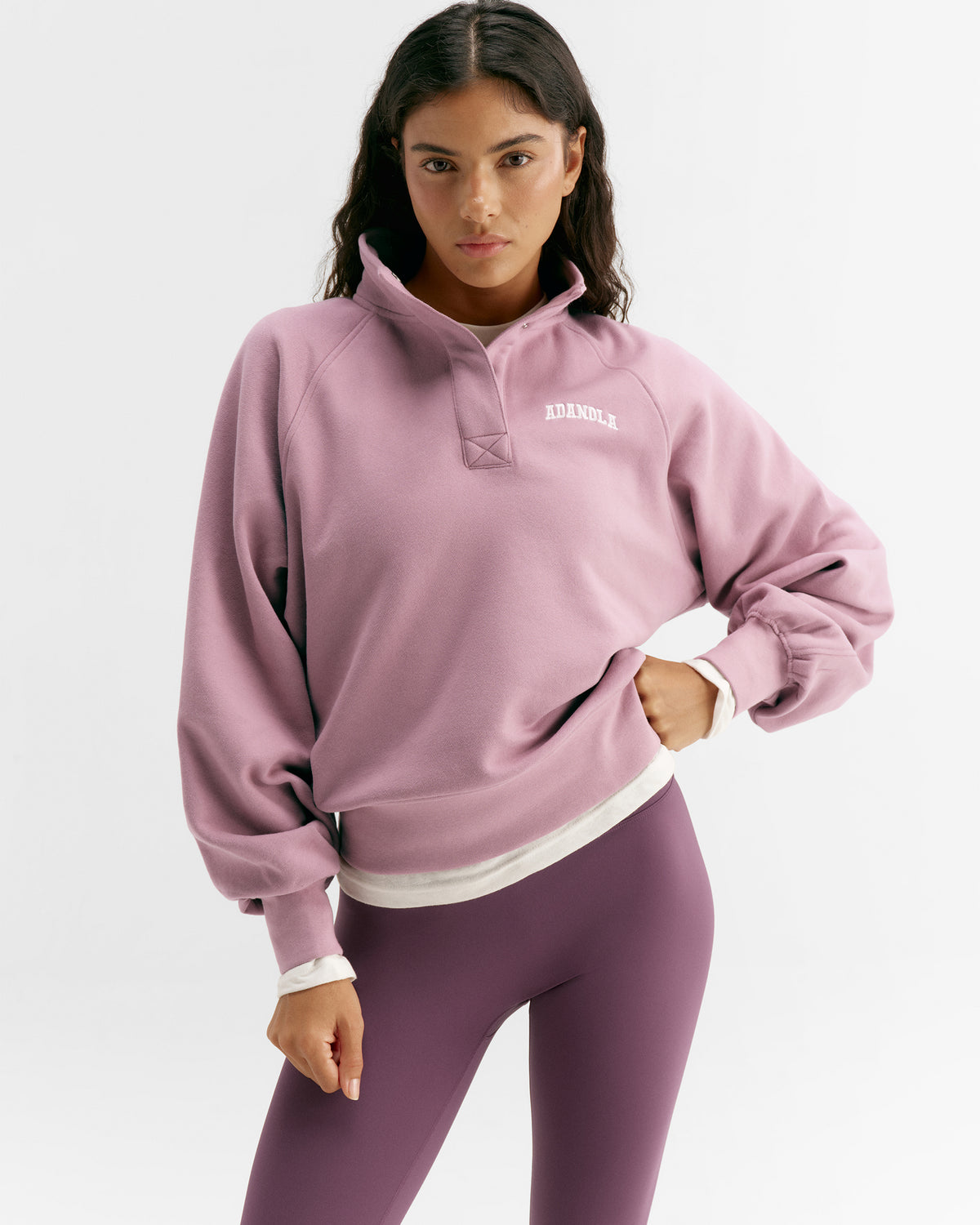 Henley Sweatshirt - Dusty Mauve